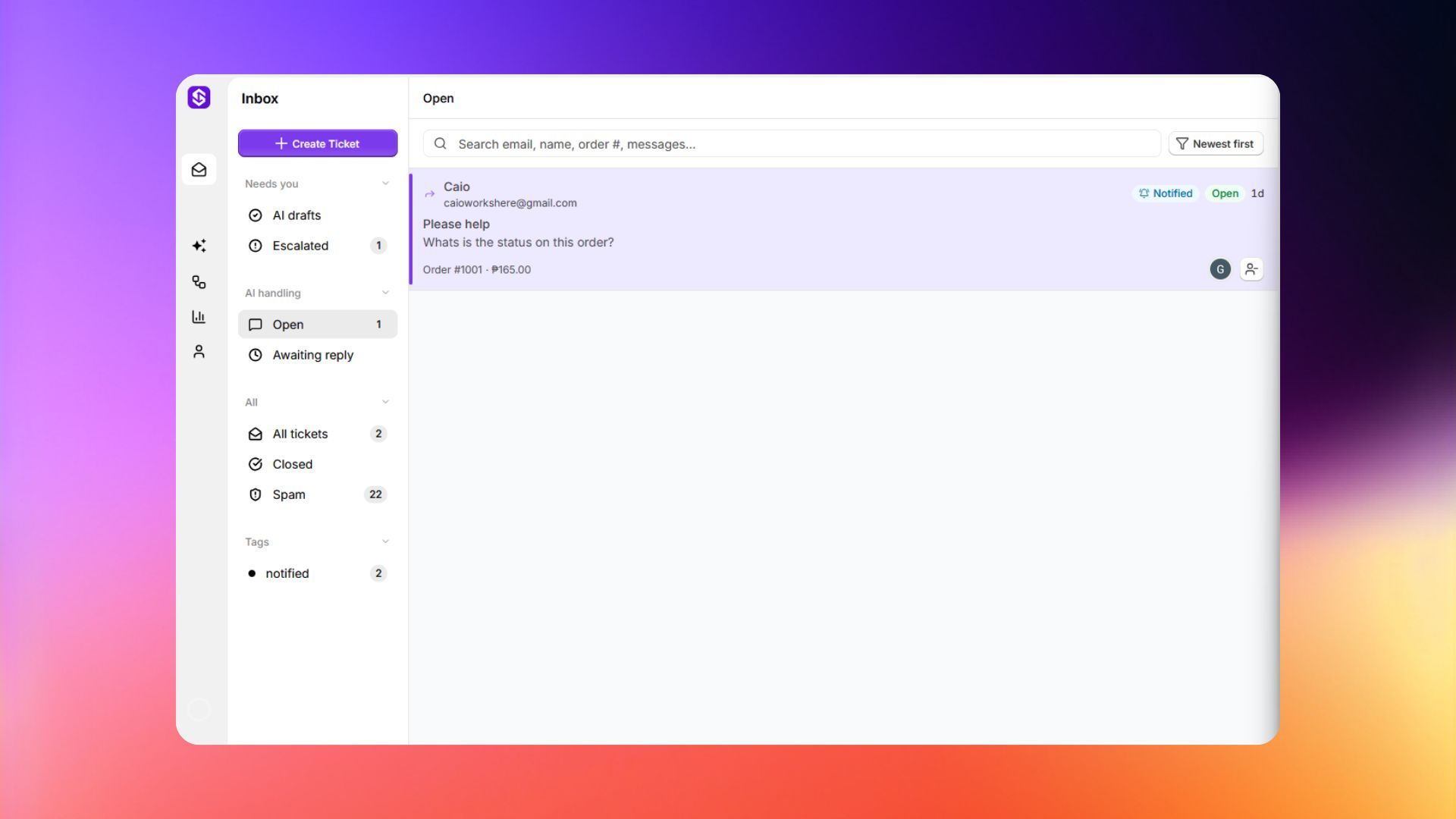 Inbox workspace