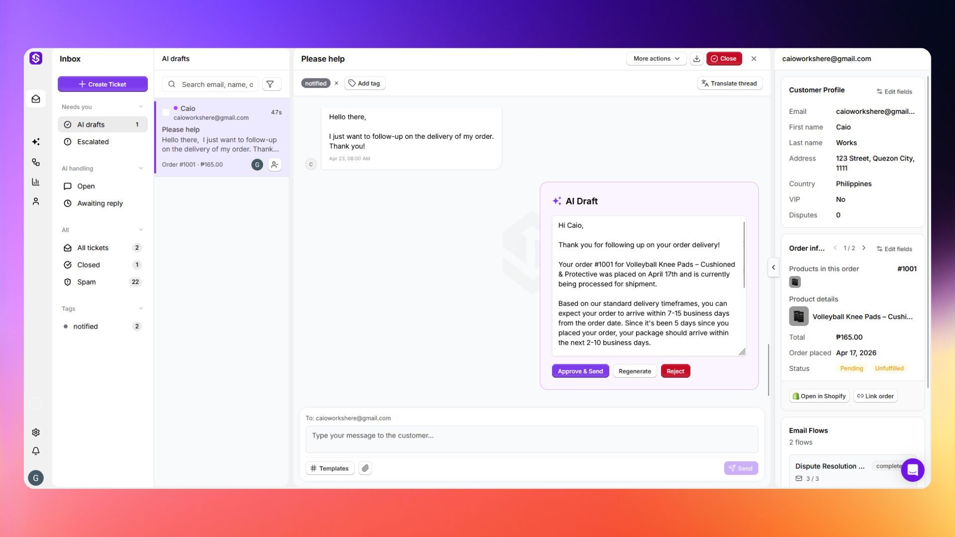 Viewing a conversation