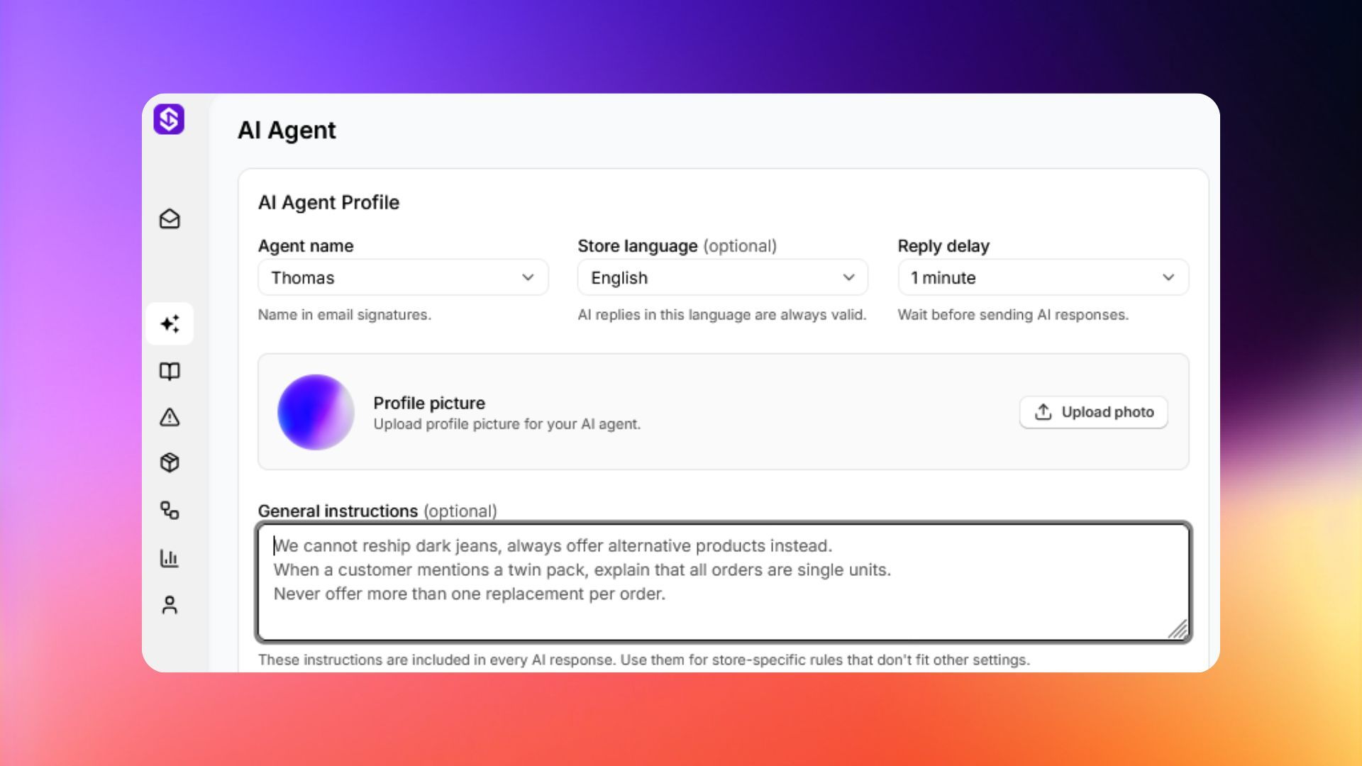 AI Agent settings