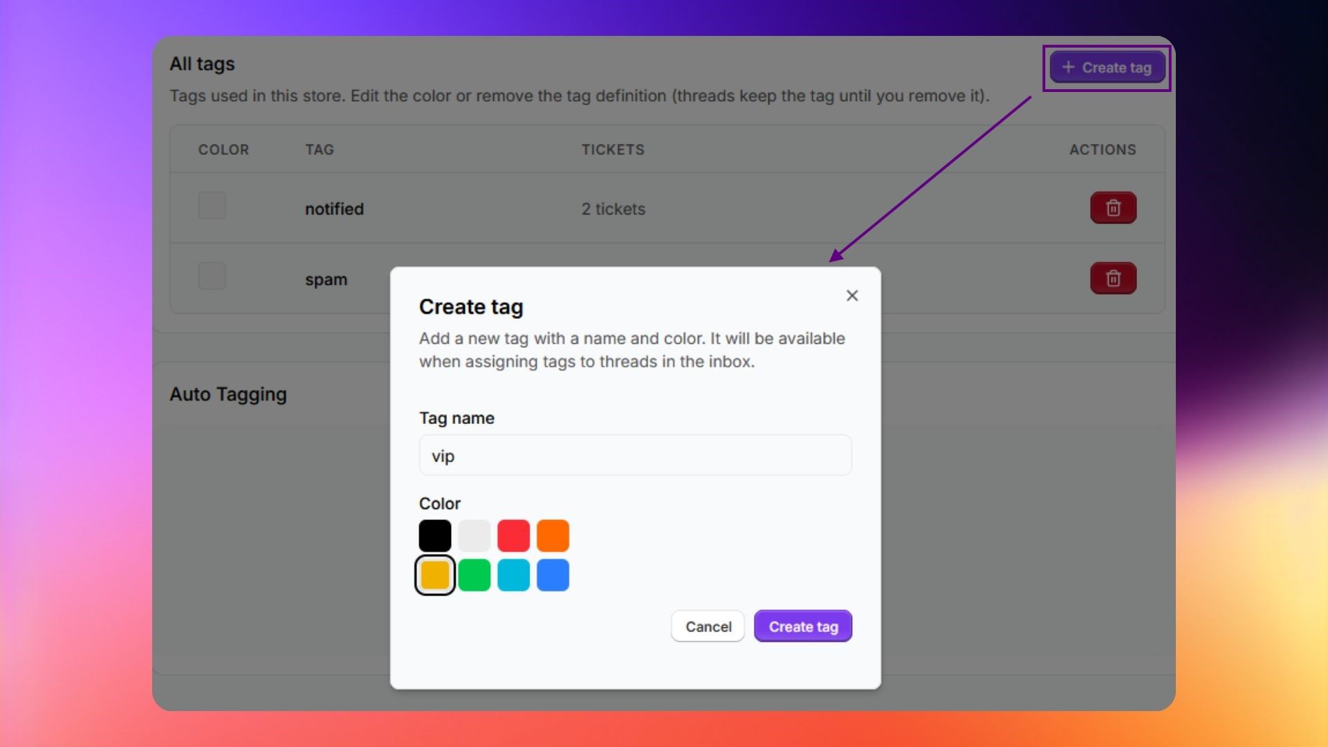 Create tag